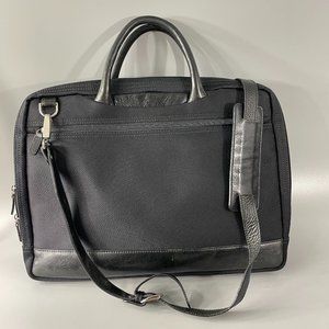 Lodis Black Nylon + Leather Laptop Briefcase